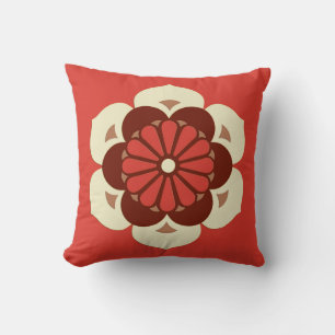 Coussin Lotus Flower Mandala, Mandarin Orange