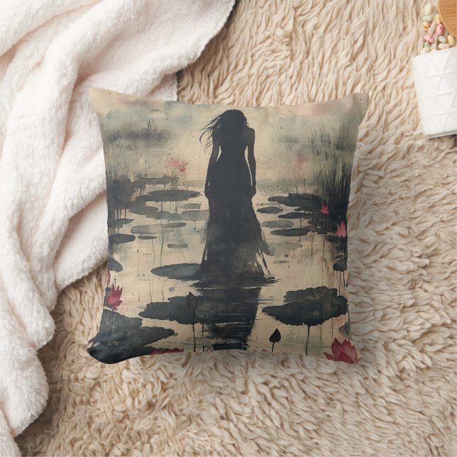Coussin Lotus mélancolique Aquarelle Brumeuse (1) (Couverture)