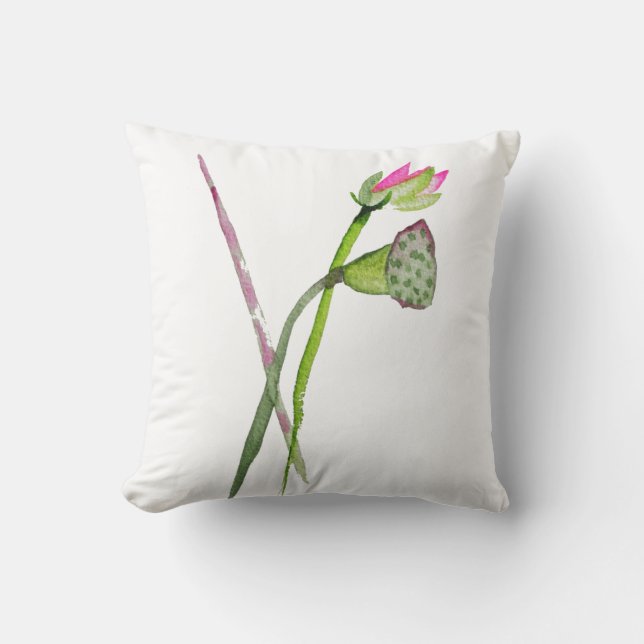 Coussin Lotus rose Fleur Zen Art Bouddhiste (Recto)