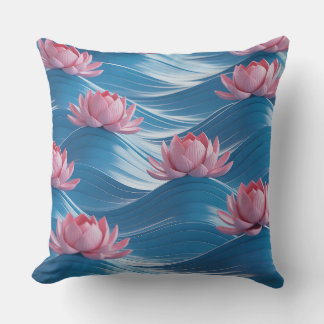Coussin Lotus Wave Relief 3D Batik Motif