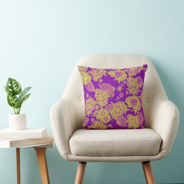 Coussin Lou Violet 💜 Floral Baroque (Chaise)