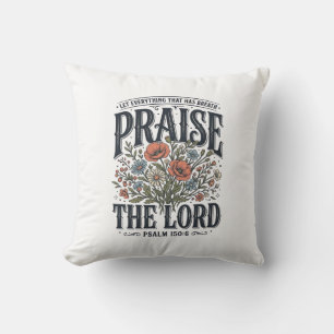 Coussin Louange florale chrétienne louange au Seigneur Psa