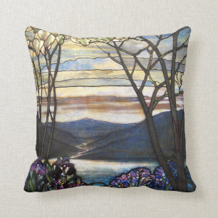 Coussin Louis Comfort Tiffany - Vitrail 4 Magnolias