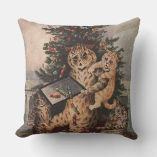 Coussin Louis Wain Noël au pays des chats