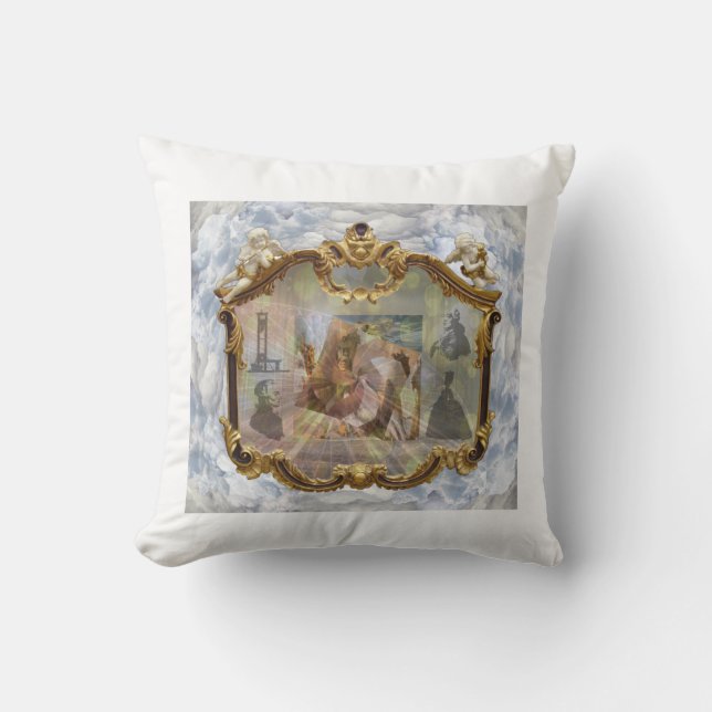 Coussin Louis XVI et Marie Antoinette Miroir nuageux 3 (Recto)