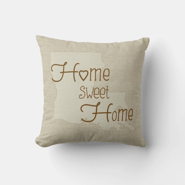 Coussin Louisiana-Home Sweet Home nom personnalisé (Recto)