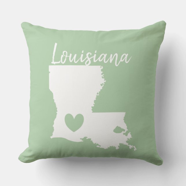 Coussin Louisiane carte d'état love home (Recto)