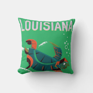 Coussin louisiane USA affiche de voyage vintage art
