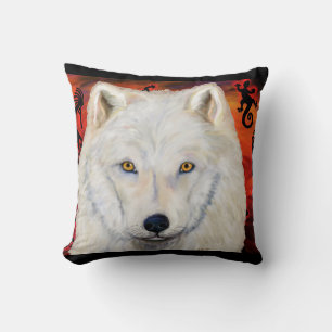 Coussin Loup Blanc