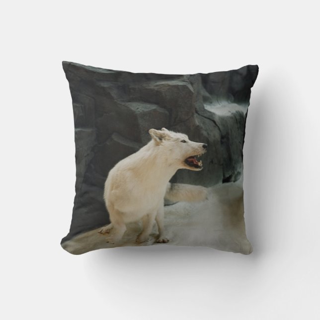 Coussin Loup Blanc (Recto)