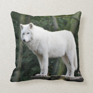 Coussin Loup blanc sauvage