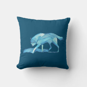 Coussin Loup bleu