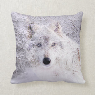 Coussin Loup d'hiver