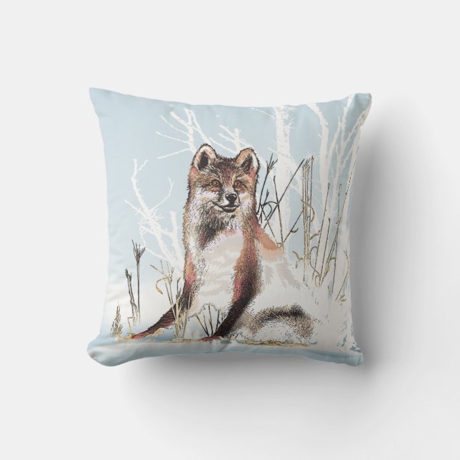 Coussin Loup d'hiver (Recto)