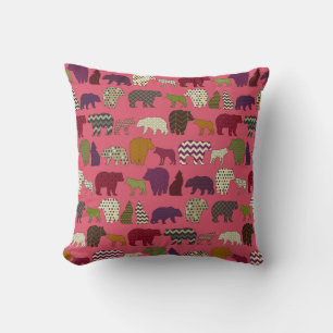 Coussin loup d'ours geo