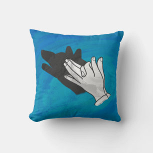 Coussin Loup en bleu