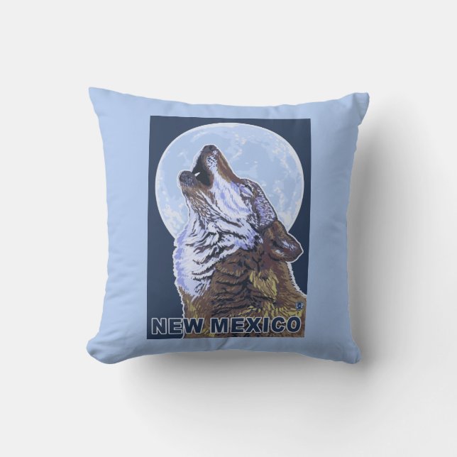 Coussin Loup gris HowlingNew Mexique (Recto)