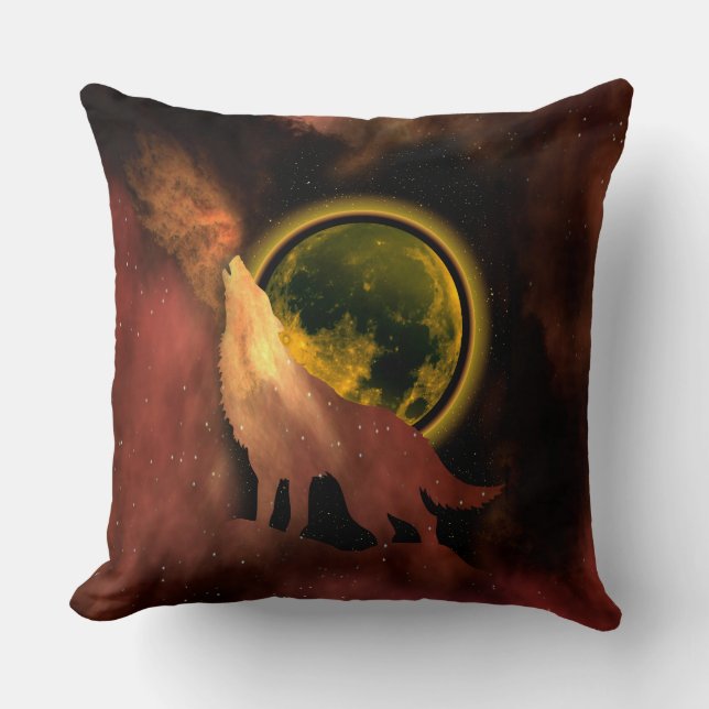 COUSSIN LOUP HURLANT DANS L'ESPACE LUNE GALAXIE   (Recto)