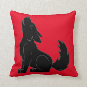 Coussin Loup noir d'hurlement