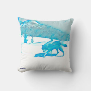 Coussin Loup solitaire dans WInter