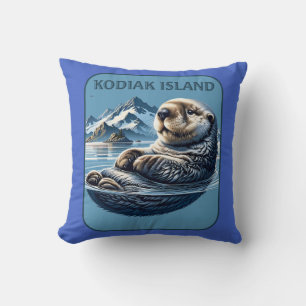 Coussin Loupe de mer de l'île Kodiak Alaska