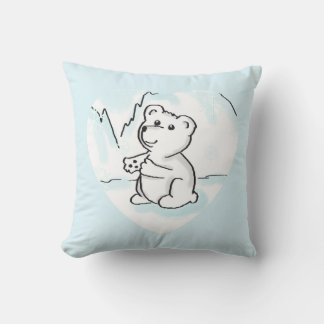Coussin L'ours blanc de bébé de bande dessinée a besoin