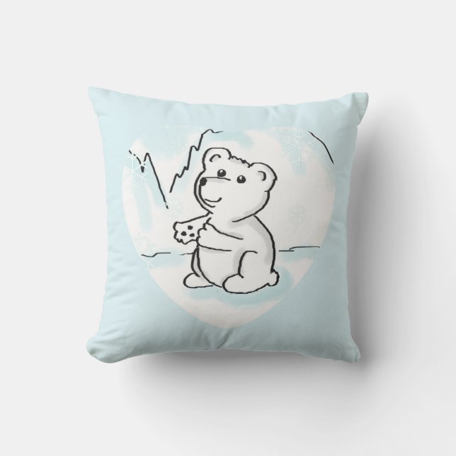 Coussin L'ours blanc de bébé de bande dessinée a besoin (Recto)