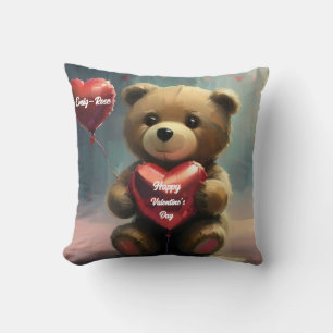 Coussin L'ours d'amour : la Saint-Valentin personnalisée