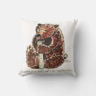 Coussin L'ours envisage l'hibernation