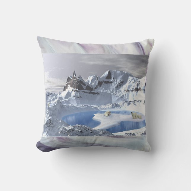 Coussin L'Ours polaire lance l'oreiller pour l'Eskimo (Recto)