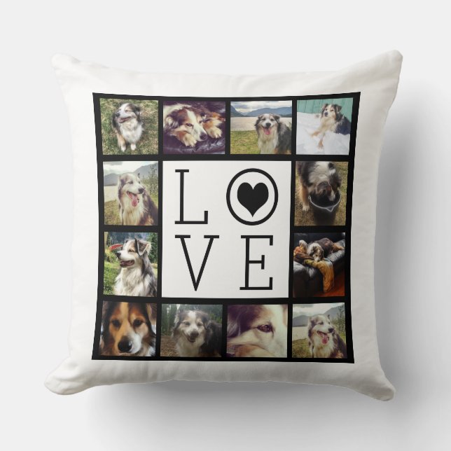 Coussin LOVE 12 Instagram Photo Collage (Recto)