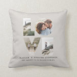 Coussin Love 4 photo simple moderne cadeau personnalisé<br><div class="desc">Love 4 photo simple moderne personnalisé anniversaire,  mariage,  anniversaire ou cadeau de Noël pour celui que vous aimez. Design moderne élégant design de collage photo gris élégant.</div>