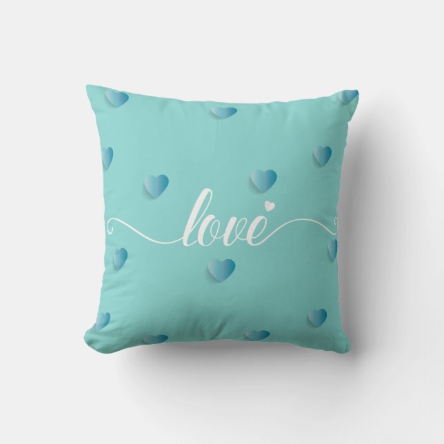 Coussin Love calligraphie coeur design romantique (Recto)