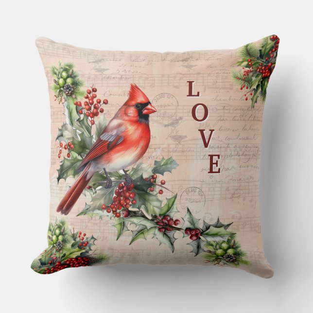 Coussin Love Christmas Paris Postmark Throw Pillow (Recto)