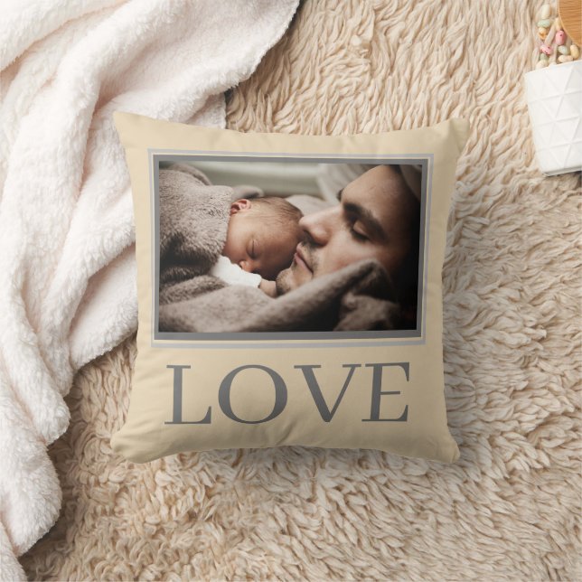 Coussin LOVE Custom Baby Photo Kids Nursery (Couverture)