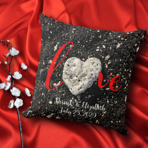 Coussin Love Custom Script Names Date Beach Coral Heart