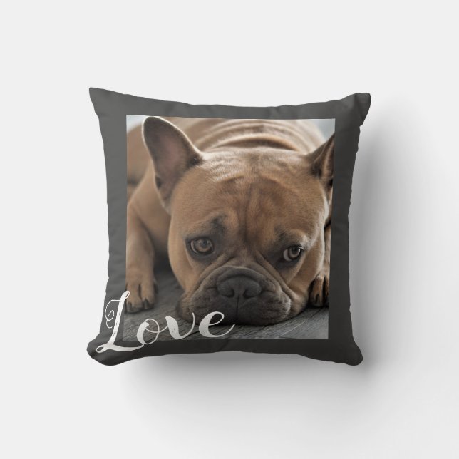 Coussin love dog personnalisé ajouter votre photo et votre (Recto)