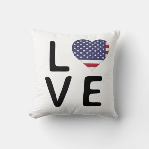 Coussin Love - Drapeau des États-Unis d'Amérique