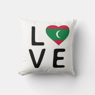 Coussin Love - Drapeau des Maldives
