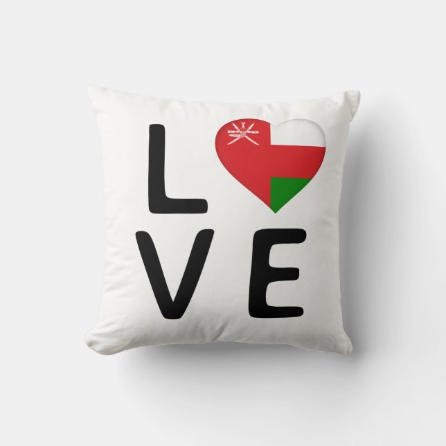 Coussin Love - Drapeau Oman (Recto)