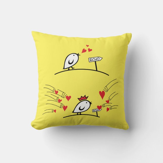 Coussin LOVE ECHO - Comic Birds Tweetlercools 1 (Recto)