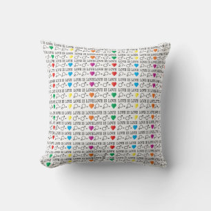 Coussin LOVE est LOVE égalité citation dans les couleurs a