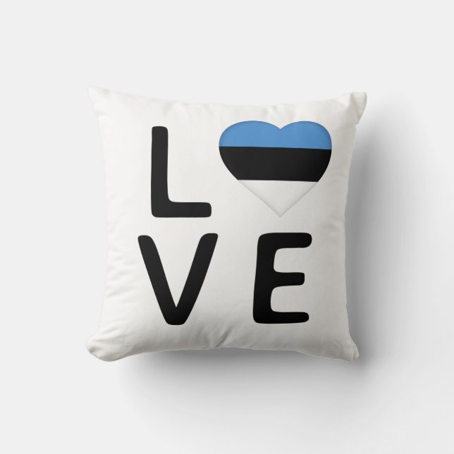 Coussin Love - Estonie Drapeau (Recto)