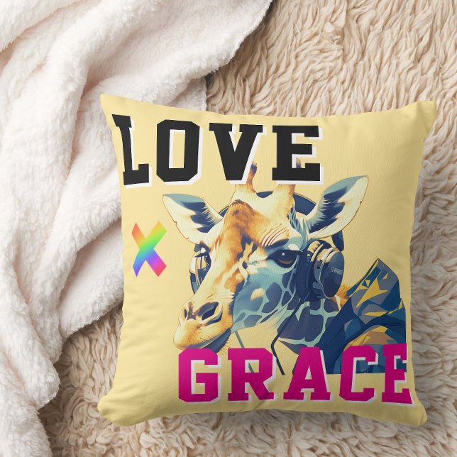 Coussin LOVE × GIRAFFE - Custom (Créateur téléchargé)