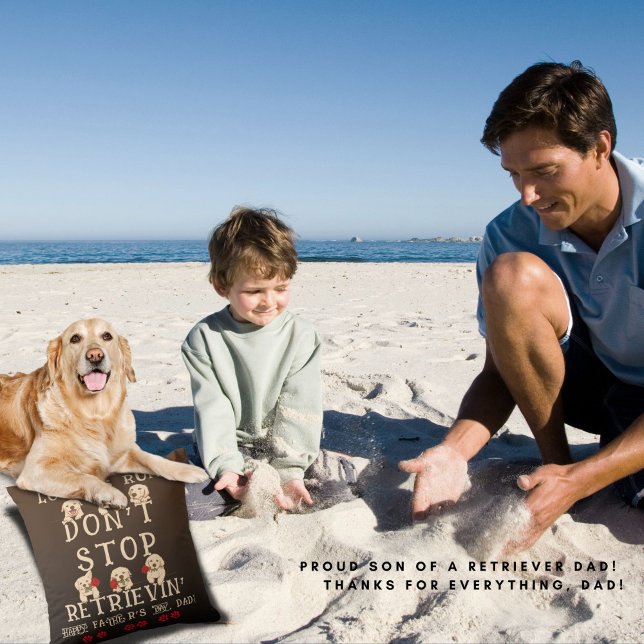 Coussin Love Golden Retriever Papa Amoureux des chiens Fêt (Créateur téléchargé)