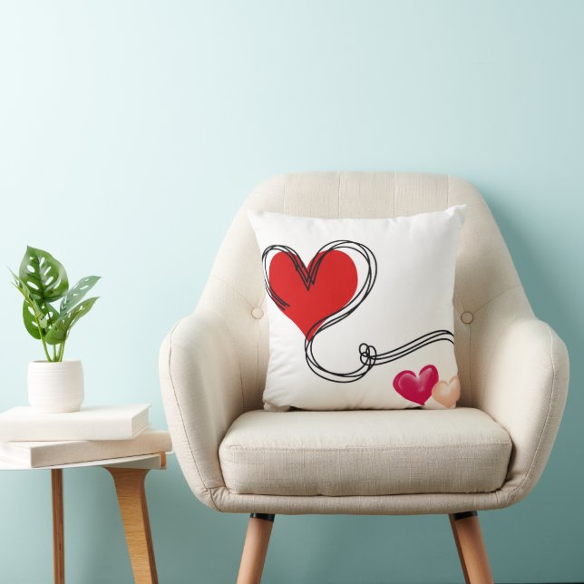 Coussin Love Heart Cute  (Chaise)