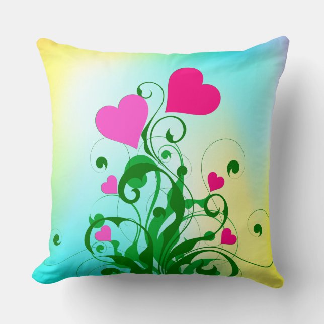Coussin Love Hearts Tree Flowers-46555 (Recto)