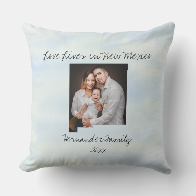 Coussin Love Lives In New Mexico State Formé Photo (Recto)
