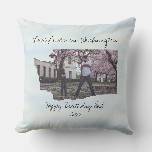 Coussin Love Lives In Washington State Formé Photo (Recto)