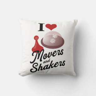 Coussin Love Movers And Shakers Retro Slogan de jeu de soc